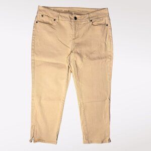 Talbots Yellow Signature Crop Jeans Zip Hem Stretch 8 Petite